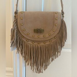 Zara Leather Fringed Crossbody Bag